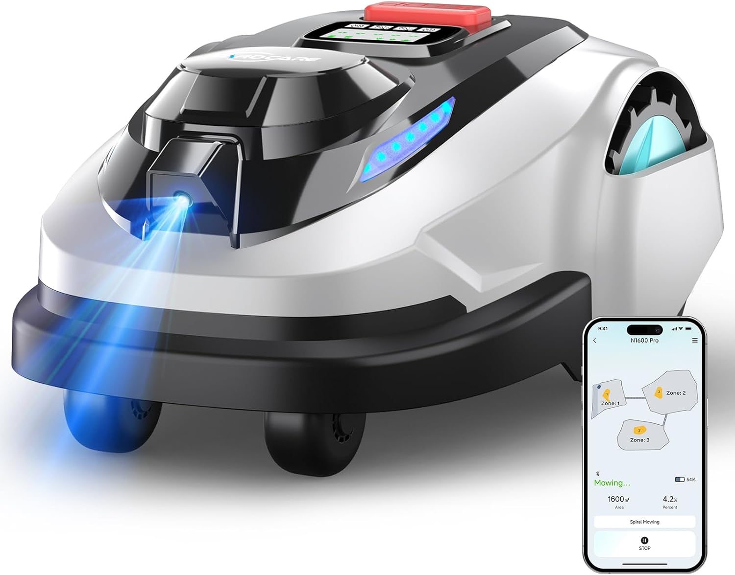 N1600PRO Cortacésped Robot sin Cable Perimetral con RTK & Visión IA
