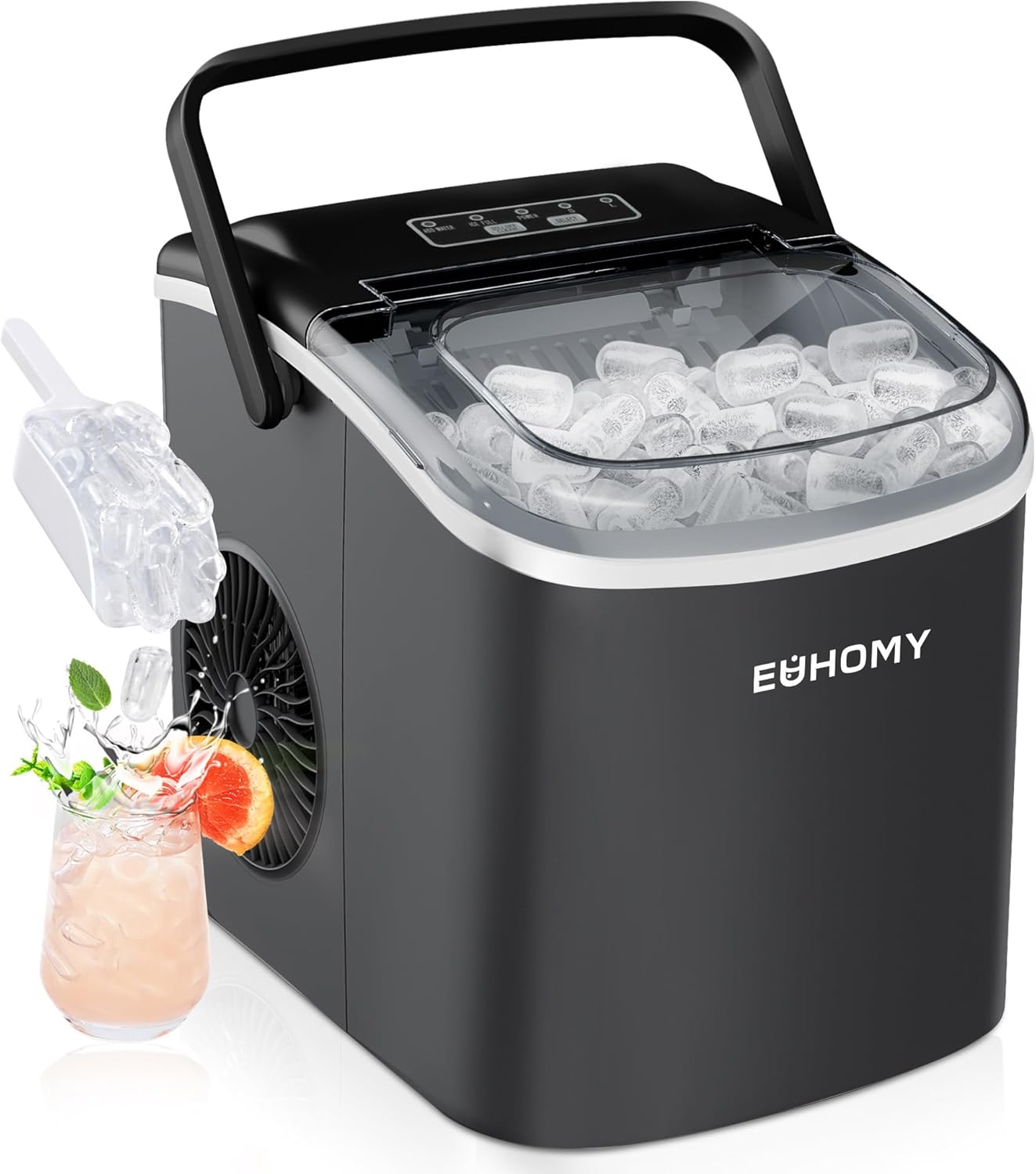 EUHOMY Máquina de cubitos de hielo pequeña
