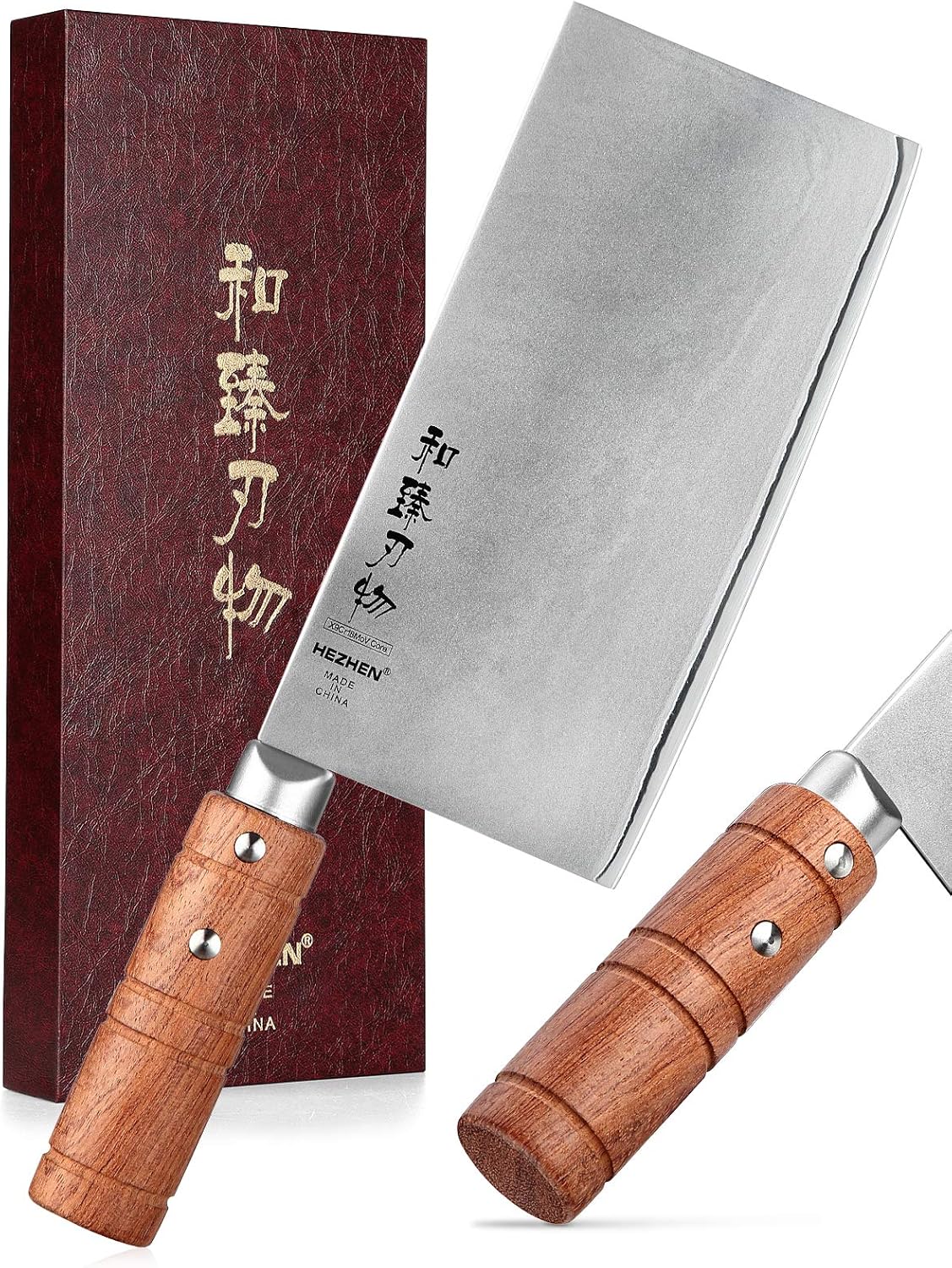 HEZHEN Acero Compuesto Cuchillas de Carne