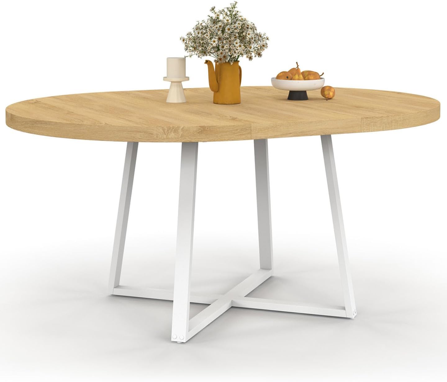 Mesa de comedor extensible redonda para 4-8 personas
