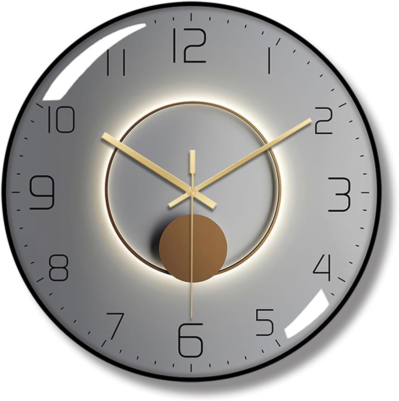 Ergocar Reloj de Pared de Metal Silencioso